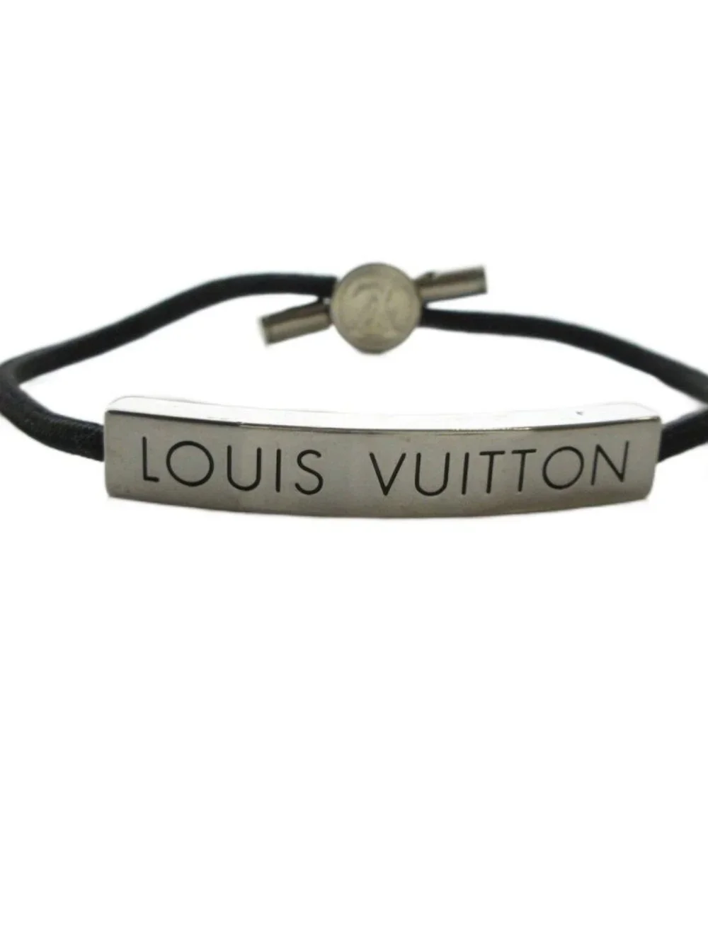 Louis Vuitton Bracelet LV Space Bangle Logo Silver Color Black